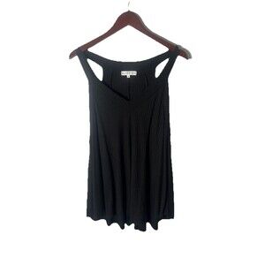 Blakely Ribbed Lightweight Black Flowy Tank Top Women’s 2X
